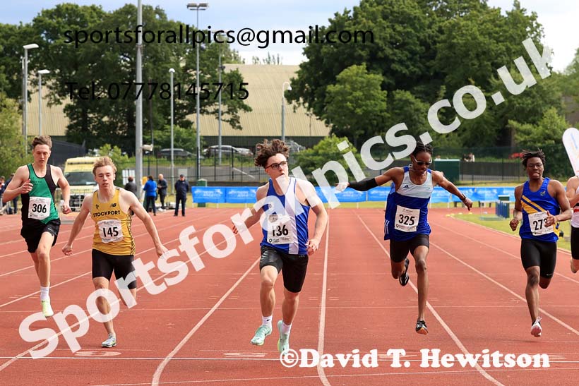 Mens Under-20s 200 metres, 2024 Northern Senior and Under-20s Track and Field Champs, Middlesbrough.  Photo: David T. Hewitson/Sports for All Pics